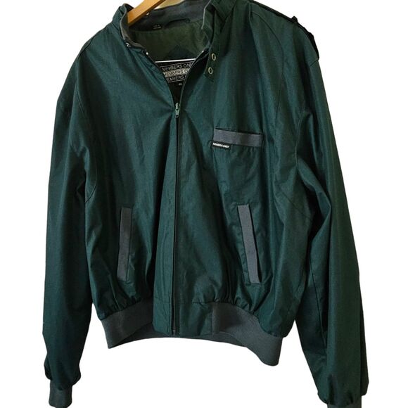 Vintage MEMBERS ONLY Jacket Mens 46 Dark Green‎ Full Zip Cafe Racing VTG Retro - Picture 3 of 9